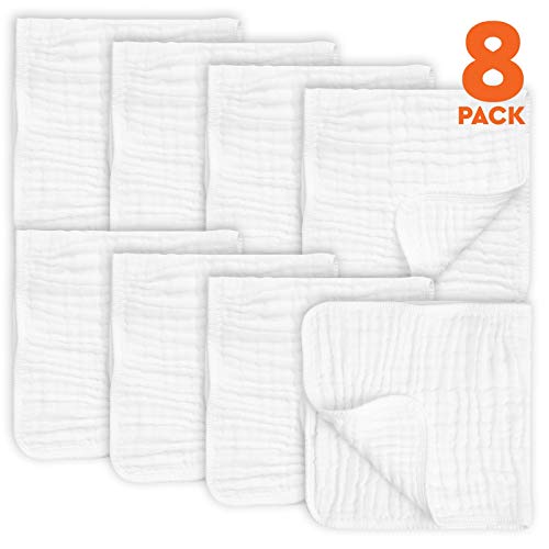 Product Cover 8 Pack Muslin Burp Cloths Large 20