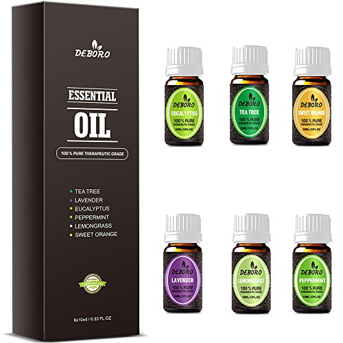 Product Cover Aromatherapy Essential Oils Kits - DALEME 100% Pure Therapeutic Grade Gift Sets for Oil Diffuser, Massage including Tea Tree/Peppermint/Sweet Orange/Lavender/Eucalyptus/Lemongrass