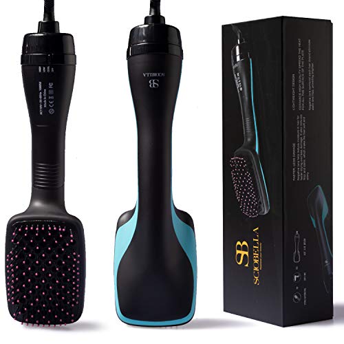 Product Cover Hot Air Brush, One Step Hair Brush Dryer and Styler, 3 IN 1 Electric Negative Ion Hair Dryers, Curler and Straightener in One (Flat)