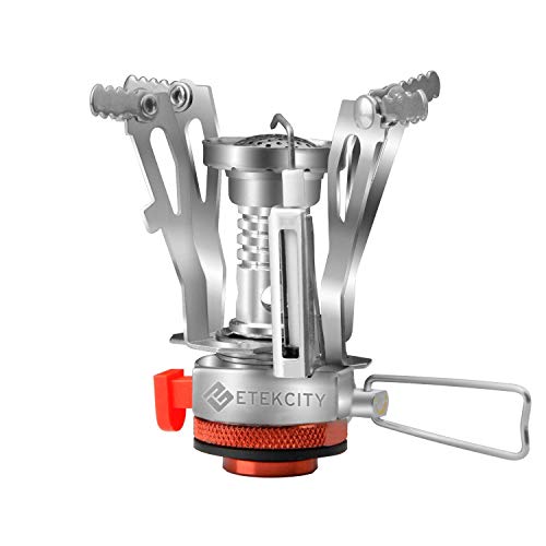 Product Cover Etekcity Ultralight Portable Outdoor Backpacking Camping Stove with Piezo Ignition (Orange, 1 Pack)