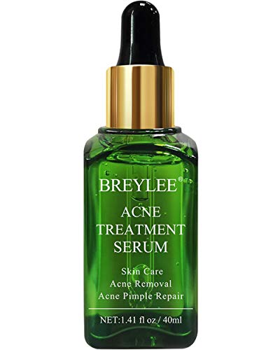 Product Cover Acne Treatment Serum, BREYLEE Tea Tree Oil Clear Skin Serum for Clearing Severe Acne, Breakout, Remover Pimple and Repair Skin (40ml, 1.41fl oz)