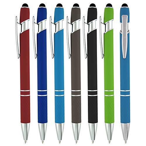 Product Cover Stylus Pens -Capactive Styli pen with Soft Rubberized Grip- Sensitive rubber tip for Your Phone- compatible with most touch screen Devices-Assorted Colors-pen and stylus combo, 6 Pack