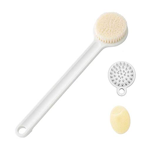 Product Cover Premium Bath Brush Set For Cellulite Treatment, Back Scrubber Shower Exfoliating Brush With Long Handle Gentle, Improve Skin's Health and Beauty Wet or Dry Body Brush Make A Glowing Skin, 3 Pack
