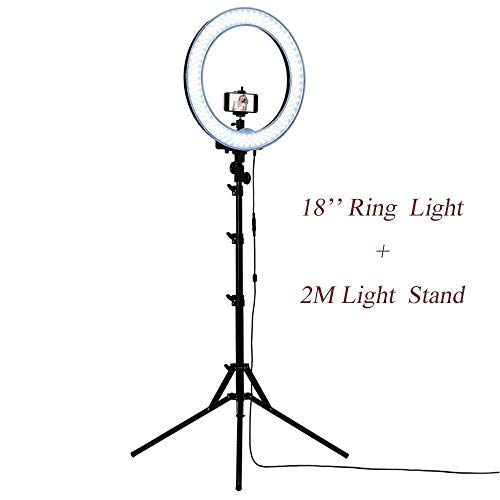 Product Cover 18 Inches Big LED Ring Light for Camera Smartphone YouTube Video Shooting and Makeup, Stand and Light (with Stand) for tiktok,Musically,vigo and Many More