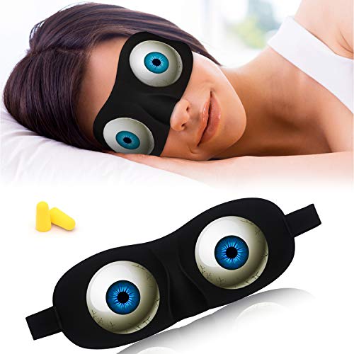 Product Cover Vingi Eye Sleep Mask Funny Blindfold for Women Men Kid, Upgraded 3D Contoured 100% Blackout Sleeping Mask with Adjustable Strap, Soft Night Blindfold for Travel Naps Shift Works Games