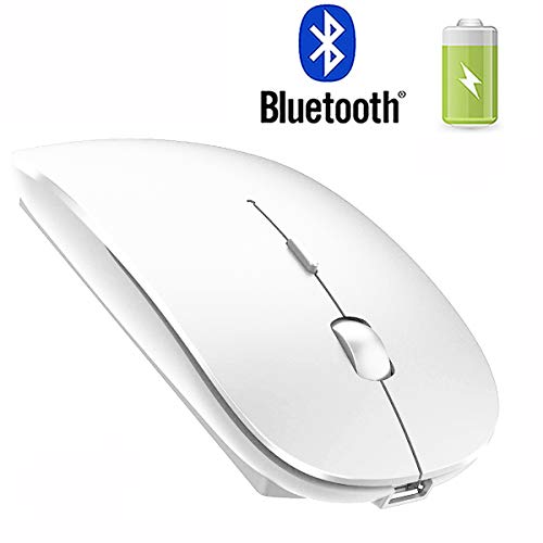 Product Cover Rechargeable Bluetooth Mouse for Mac Laptop Wireless Bluetooth Mouse for MacBook Pro MacBook Air Windows Notebook MacBook (White 2)