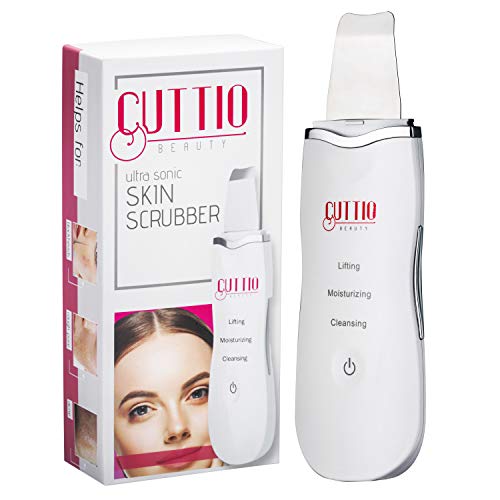 Product Cover Advanced Ultrasonic Skin Scrubber Face Spatula, Pores Cleanser and Exfoliator Blackhead Remover Comedones Extractor For Facial Deep Cleansing By Cuttio Beauty