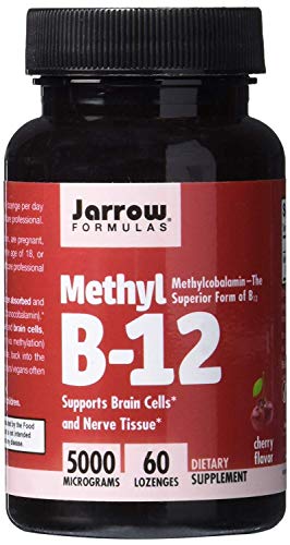 Product Cover Jarrow Formulas Methylcobalamin (Methyl B12), Supports Brain Cells, 5000 mcg, Lozenges