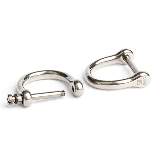 Product Cover TISUR D Shape Key Rings, Horseshoe Shackle Screw D Rings for Home Car Keys Holder 2 pcs (2/3' Polished)