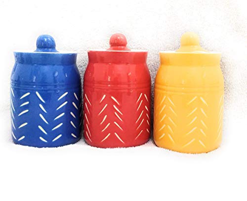 Product Cover swadeshi enterprises Ceramic Pickle Jars (500 ml) Set of 3