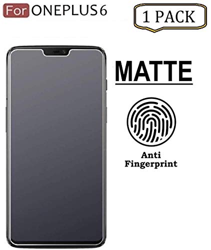 Product Cover Tingtong Anti Glare Matte Finish Anti-Fingerprint Tempered Glass Screen Protector for OnePlus 6 (Matte Transparent)