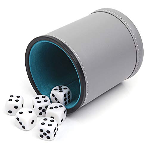 Product Cover TUZAMA Felt Lined Professional Dice Cup - with 6 Dice Quiet for Yahtzee Game
