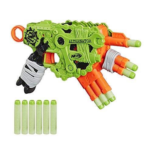 Product Cover NERF Zombie Strike Alternator Blaster -- Fires 3 Ways -- Includes 12 Official Zombie Strike Elite Darts - for Kids, Teens, Adults