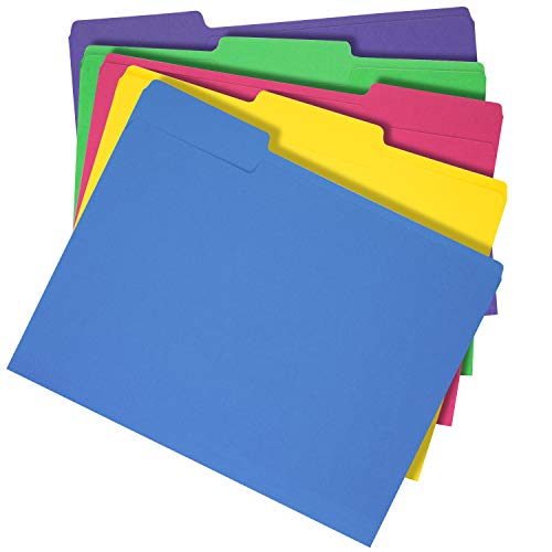 Product Cover AmazonBasics 3 Tab Heavyweight Manila File Folders, Letter Size, Assorted Colors, 50/Box