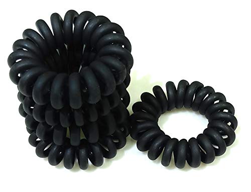 Product Cover Fairytale Matte Black Spiral Small Hair Rubber Band for Women -Set of 5