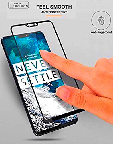 Product Cover Aeidess Clear Hd 6D Ultra Screen-Protector Tempered Glass for Oneplus-6 (Black)