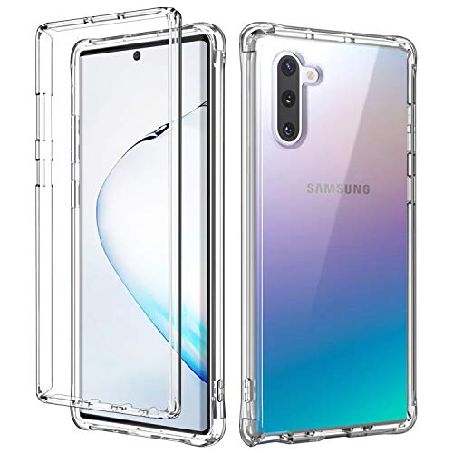 Product Cover SKYLMW Case for Galaxy Note 10,Dual Layer Shockproof Hybrid Soft TPU & Hard Plastic High Impact Protective Cover Cases fit Galaxy Note 10 2019 for Women/Men/Girls/Boys,Clear