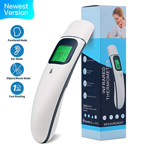 Product Cover 【Upgraded】Firhealth Medical Forehead and Ear Thermometer, Professional Infrared Digital Fever Thermometer with Clinical Accuracy, 1s Fast Reading for Infant,Baby,Kids and Adults