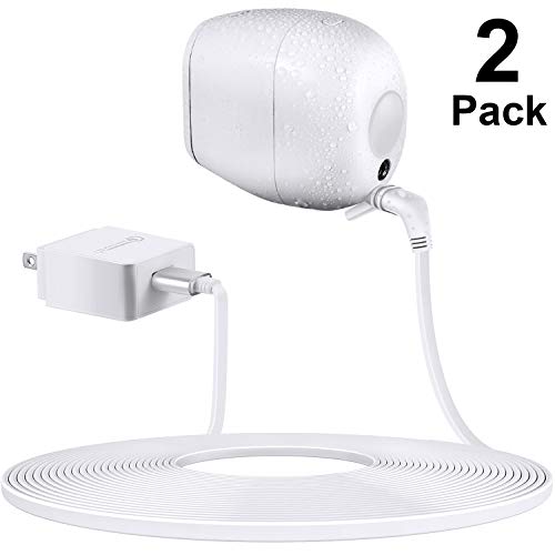 Product Cover Power Adapter Compatible with Arlo Pro and Arlo Pro 2, Quick Charge 3.0 Charger Adapter with 23 ft/ 7 m Weatherproof Outdoor Cable Continuously Supply Power to Your Arlo Camera (2 Packs)