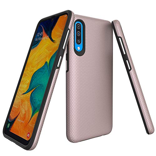 Product Cover Ownest Compatible Samsung Galaxy A50 Case Non-Slip Anti-Fall Dual Layer 2 in 1 Hard PC TPU with Protection Lightweight for Samsung Galaxy A50(6.4 Inch)-(Rose Gold-3)