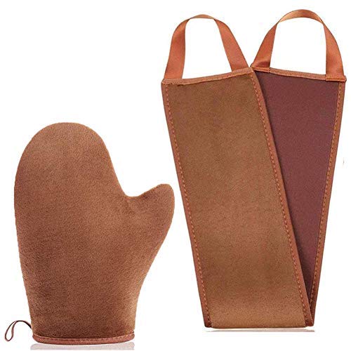 Product Cover 2 Pack Self Tanning Mitt Applicator Kit Black Self Tanner Mitt and Tanning Back Applicator, Self Tan Mitt, Back Applicator Mitt Pad For Self Tanner, Ultra Soft