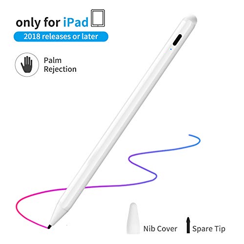 Product Cover Stylus Pen with Palm Rejection, Kimwood iPad Pen iPad Pencil Compatible with iPad 6th/7th, iPad Pro 11/12.9 Inch, iPad Air 3rd, iPad Mini 5th, Active Digital Stylus with Spare Tip