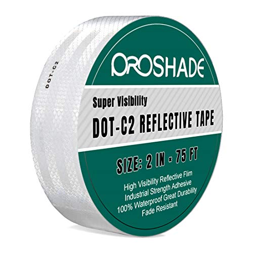 Product Cover DOT-C2 White Reflective Tape, Reflector Conspicuity Tape Stickers High Intensity Waterproof (2'' × 75')