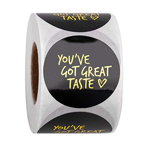 Product Cover WRAPAHOLIC You've Got Great Taste Stickers - Gold Foil Business Thank You Stickers, Shipping Stickers - 2 x 2 Inch 500 Total Labels