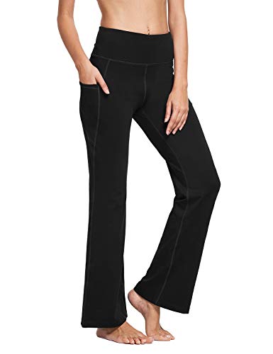 Product Cover BALEAF Women's Bootcut Yoga Pants Side Pockets High Waist Bootleg Pants Tummy Control Workout Flare Pants