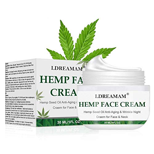 Product Cover Hemp Cream, Face moisturizer Cream, Anti-Wrinkle And Fine Lines, Anti-Aging Hemp Oil Day Face And Neck Cream, Collagen Boosting, Relieves Inflammation