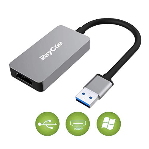 Product Cover USB to HDMI Adapter, USB 3.0 to HDMI Cable, USB 3.0 Converter to HDMI 1080P Video Graphics Cord for Multi Monitors Display, Support with Laptop HDTV TV PC with Windows XP/ 7/8 /10 (No Mac/Vista)
