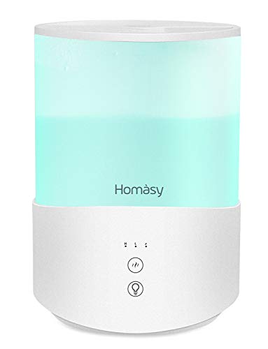 Product Cover Homasy Cool Mist Humidifier, 2.5L Essential Oil Humidifiers with 7-Color Mood Lights, Top Fill Humidifier for Bedroom, Baby Humidifier with Adjustable Mist Output, Sleep Mode, Auto Shut Off