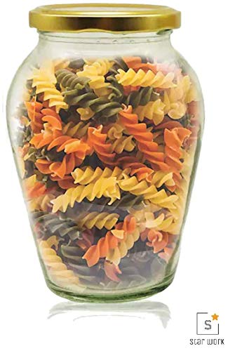 Product Cover 1000 ML Big Pot Glass Jar for Pickle Storage Dried Masla,Grocery,Grain Storage Jar (1)