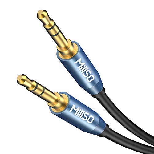 Product Cover MillSO 3.5mm Audio Cable (6.6ft/2M) Male to Male Stereo AUX Cable TRS Headphone Jack Auxiliary Cable for AUX Cord, Car, Home Stereos, Smartphone, Tablet, MP3 Player, Speaker, Headphone - Metal Blue