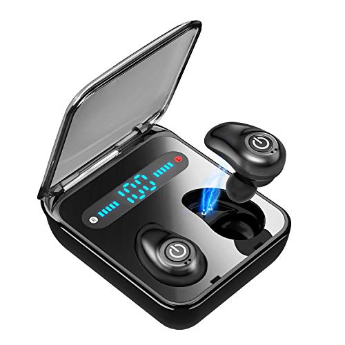 Product Cover Wireless Earbuds Bluetooth 5.0 Headphones MOING TWS Built-in Mic Cordless Earphones for Android iPhone Stereo Sound 36H Playtime in-Ear Headset with LED Battery Display Charging Case-Black