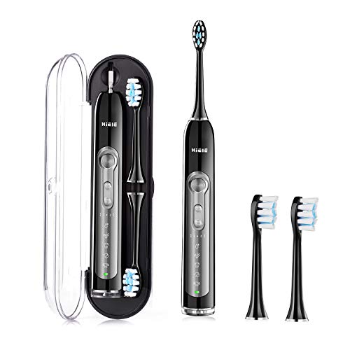 Product Cover ZEHONG Sonic Electric Toothbrush, 5 Modes with 2 Timer, 7 Hours Charge 45 Days Use, Electric Rechargeable Toothbrushes for Adults, IPX7 Waterproof, Adjustable Vibration Intensity, Travel Case, Black