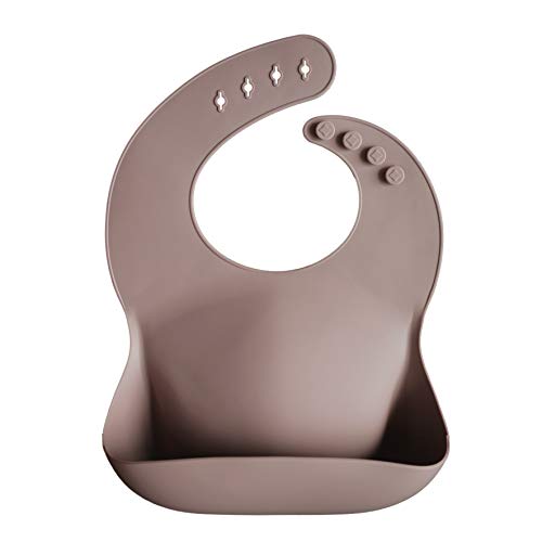 Product Cover Mushie Silicone Baby Bib | Adjustable Fit Waterproof Bibs (Warm Taupe)