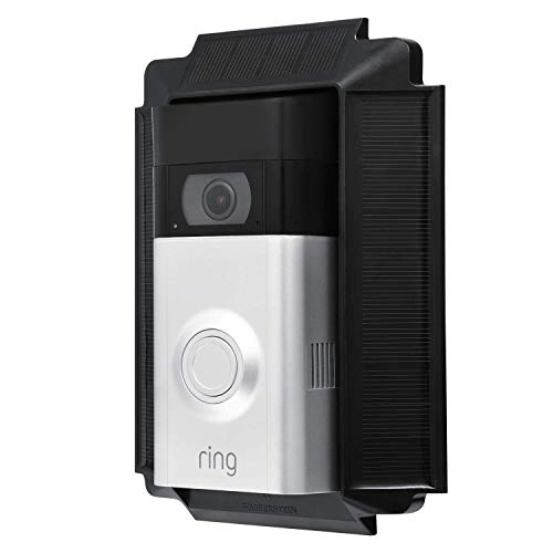 Product Cover Wasserstein 0.5 Watt Solar Charger Mount Compatible with Ring Video Doorbell 2, Weatherproof (Black)