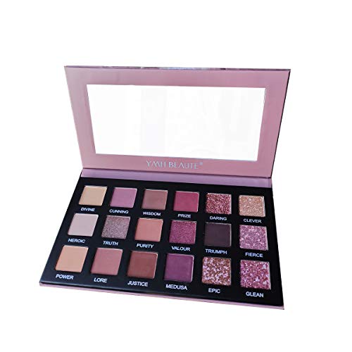 Product Cover 18 Colors Nude Eye Shadow Palettes, YMH BEAUTE High Pigment Shimmer Glitter Matte Eyeshadow Palette Makeup Pallets Natural Rose Nude Eyeshadow Pallet Long Lasting Waterproof Cruelty-free, ATHENA