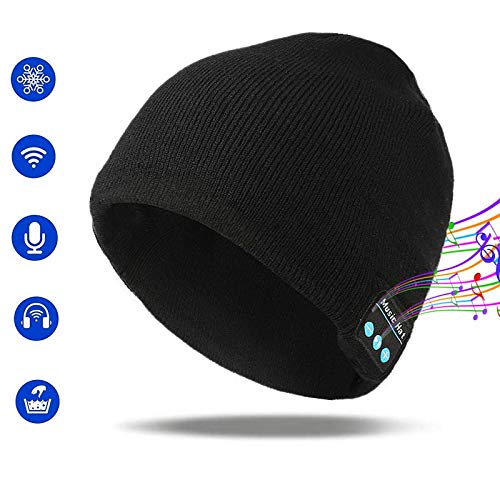 Product Cover Wireless Beanie Hat with Bluetooth Headphones V5.0, Unique Tech Stocking Stuffers Men for Outdoor Running Skiing Camping Hiking Women Mom Her Him Teens Boy Girl Mens