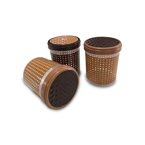 Product Cover COIF Multicolor Bamboo Design Plastic Kitchen Storage Container Set, 3 Pieces (1500 ml / 1.5 kg)