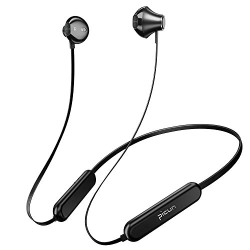 Product Cover Picun X2S Wireless Earphones Neckband Magnetic Bluetooth 5.0 Headphones with Noise Cancelling Mic, 20 Hrs Playtime Richer Bass HiFi Stereo Sports in-Ear Earbuds for Workout, Jogging, Gym(Black)