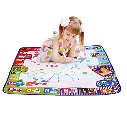 Product Cover Deklerk Great Gift Doodle Mat Water Doodle Mat for Toddlers Aquadoodle Water Drawing Mat Large Magic Aqua mat for Kids Educational Toys for Toddlers and 3,4,5,6,7,8,9,10 Year Old Kids boy and Girl