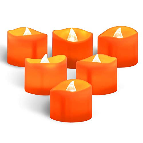 Product Cover Beichi 24 Pack Orange LED Tea Lights, Halloween Realistic Battery Operated Flameless Tealight Candles