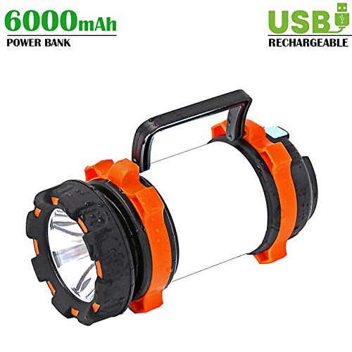 Product Cover CeSunlight Rechargeable Camping Lantern, Super Bright LED Camp Light, 6000mAh Power Bank Function, IPX4 Waterproof, Portable Spotlight for Hurricane, Emergency, Storm, Outage, USB Cable Included