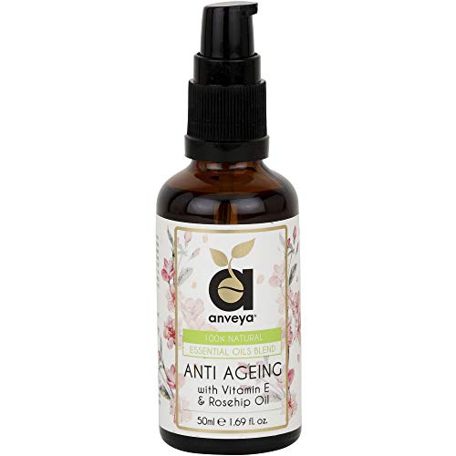 Product Cover Anveya Anti-Ageing Face & Body Oil, 50ml, with Vitamin E & Rosehip Oil to Fight Wrinkles & Signs of Ageing