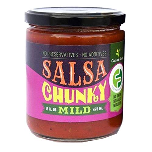 Product Cover Low FODMAP Certified Salsa, Low Sodium, No Onion No Garlic, Low Carb, Mild Chunky Red Salsa Dip for Tortilla Chips and Mexican Food, Delicious and Healthy Snacking - Casa de Sante
