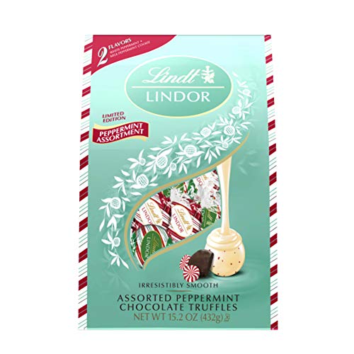 Product Cover Lindor Holiday Assorted Peppermint Chocolate Truffles Duo Bag, Great for Holiday Gifting, 15.2 Ounce