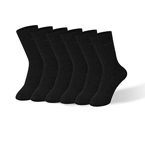 Product Cover Men's Dress Socks, 98% Cotton Classic Business Comfortable Soft Breathable Lightweight Casual Socks 6 Pack Black