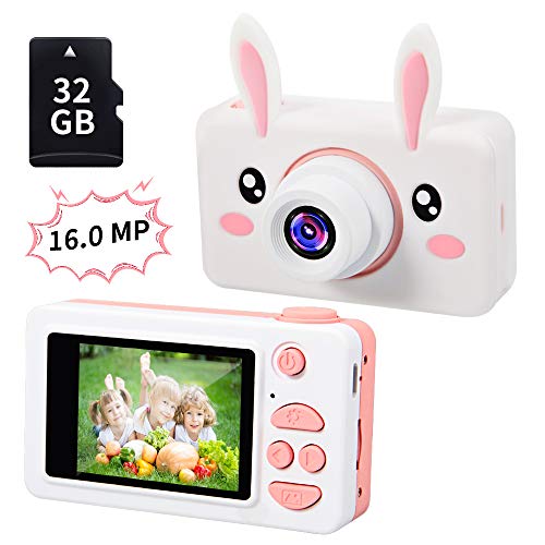 Product Cover Gifts for 4 5 6 7 8 Year Old Girls,OMWay Kids Camera for Girls, Toys for 4-5 Year Old Girls,Best Birthday Gifts for Kids,16MP Digital Camera(32GB SD Card Included).